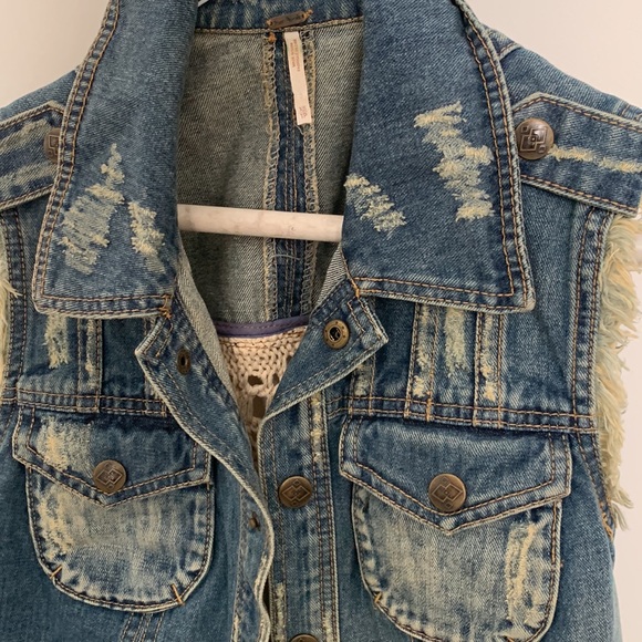 Free People Denim Crochet Vest - Picture 4 of 4